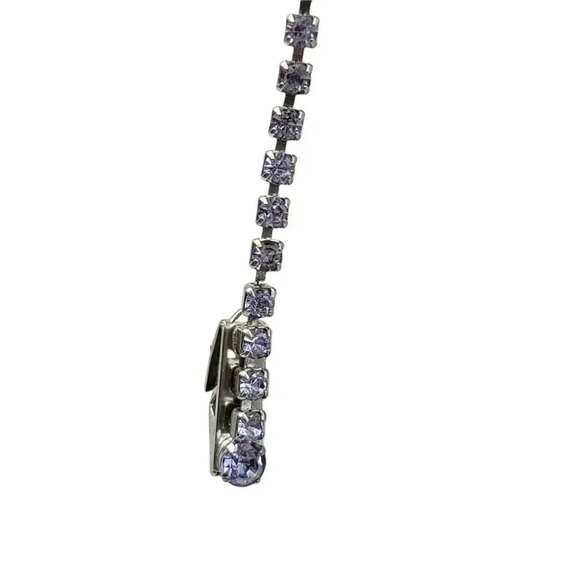 Blue Glass Rhinestone Silver Tone Vintage Sweater Clip Set of Two - Picture 4 of 5